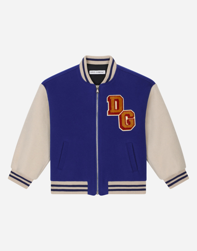 Dolce & Gabbana Kids' Dg Mascot-patch Bomber Jacket In Multicolor