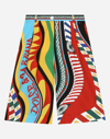 Dolce & Gabbana Carretto-print Poplin Culottes In Multicolor