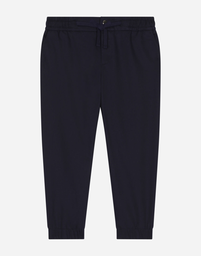 Dolce & Gabbana Sporty Pants With Logo Tag In Blue