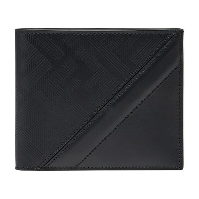 Fendi Shadow Diagonal Wallet In Noir