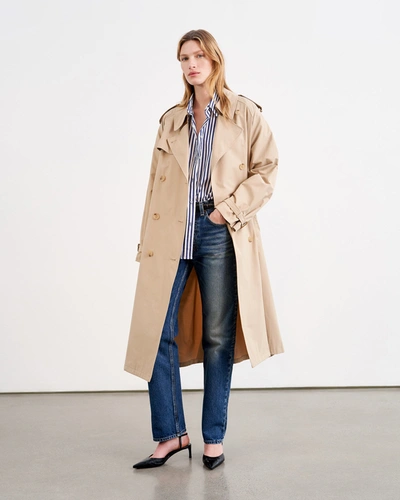 Nili Lotan Tanner Trench Coat In Khaki