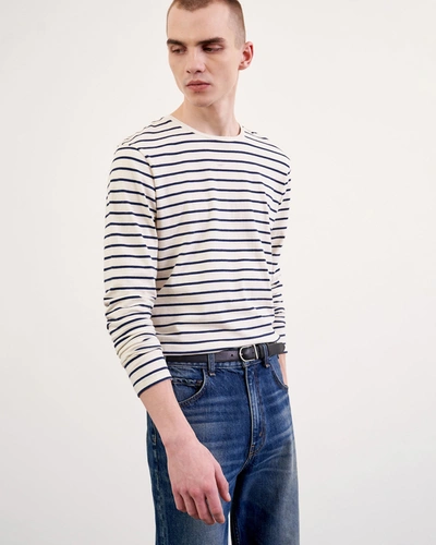 Nili Lotan Picard T-shirt In Navy/ivory Stripe