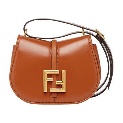 Fendi Small Magnetic Buckle Satchel In Marron