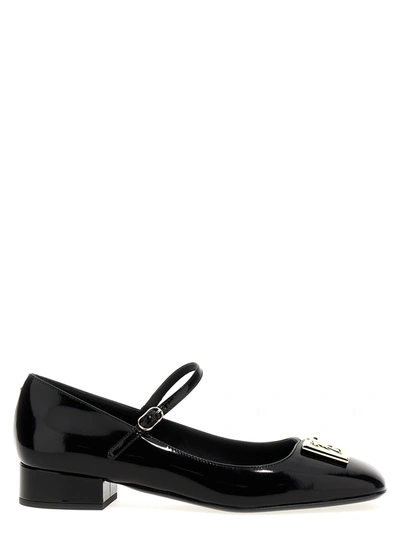 Dolce & Gabbana Logo-plaque Mary Jane Shoes In Black