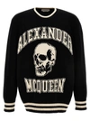 ALEXANDER MCQUEEN LOGO SWEATER SWEATER, CARDIGANS WHITE/BLACK