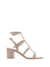 Valentino Rockstud Caged 60 Leather Ankle Strap Sandal In Multi