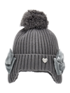 Monnalisa Lined Hat With Bows In Grey