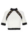 Balmain Button-embellished Tweed Crop Top