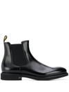 Doucal's Polished Leather Ankle Boots With Elastic Side Panels In Black