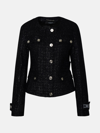 Versace Black Virgin Wool Blend Jacket In Black