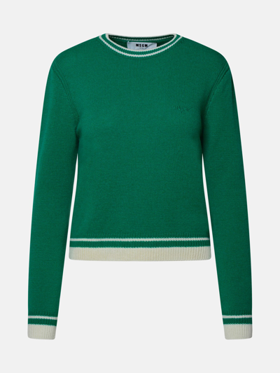 Msgm Green Cashmere Blend Sweater