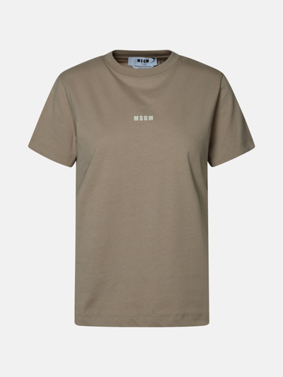 Msgm Beige Cotton T-shirt
