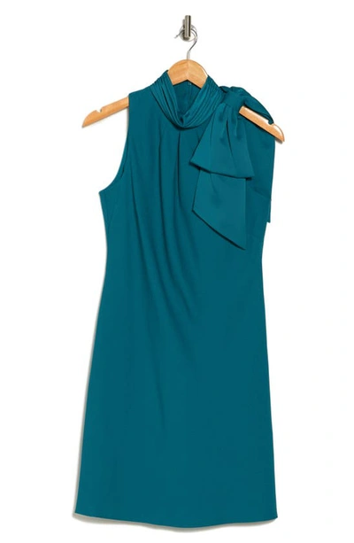 Eliza J Bow Neck Sleeveless Trapeze Dress In Teal