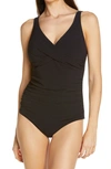 Sea Level Cross Front Multifit One-piece Swimsuit In Black