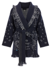 Alanui Bandana Jacquard Cashmere Cardigan In Blue