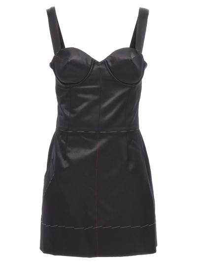 Maison Margiela Stitching Corset Dress Adjustable Straps In Black