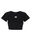 Dolce & Gabbana Logo Patch Cotton T-shirt In Black