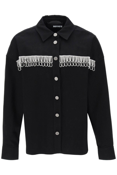 ROTATE BIRGER CHRISTENSEN OVERSHIRT WITH CRYSTAL FRINGES