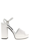 Dolce & Gabbana 85mm Keira Leather High Heel Sandals In White