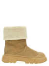 HOGAN SHEEPSKIN DETAIL ANKLE BOOTS