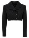 Dolce & Gabbana 'cropped Sleeve Blazer Collar' In Black