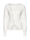 Jacquemus Asymmetric Ribbed Cardigan In White