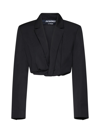 Jacquemus Black Le Chouchou 'la Veste Bahia Courte' Blazer In Black
