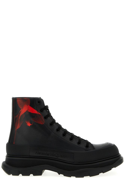 Alexander Mcqueen Tread Slick Boots, Ankle Boots Black
