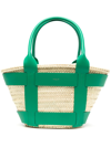 Demellier Maxi Raffia Santorini Tote Bag In Green