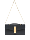 Demellier Vancouver Leather Clutch Bag In Blue