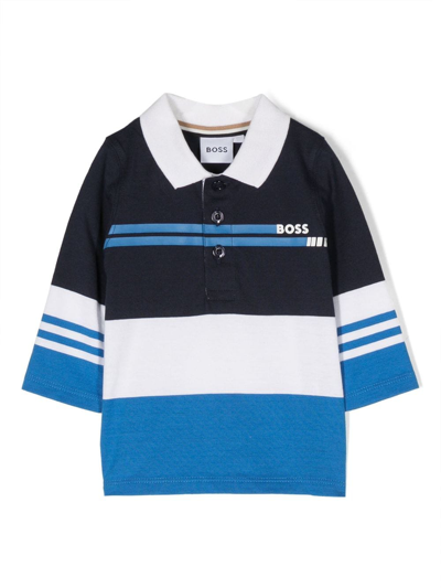 Bosswear Babies' Logo-print Polo Shirt In Blue