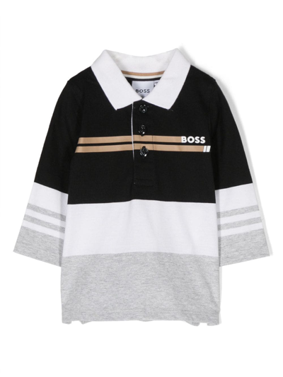 Bosswear Babies' Logo-print Polo Shirt In Black