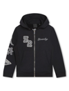 GIVENCHY LOGO-EMBROIDERED ZIP-UP HOODIE
