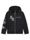 Givenchy Logo-embroidered Zip-up Hoodie In Black