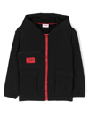 Hugo Boss Logo-patch Hooded Jacket In Black