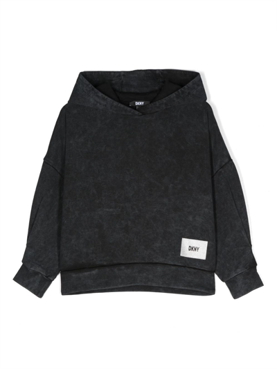 Dkny Kids' Logo-print Hoodie In Black