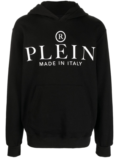 Philipp Plein Logo-print Pullover Hoodie In Black