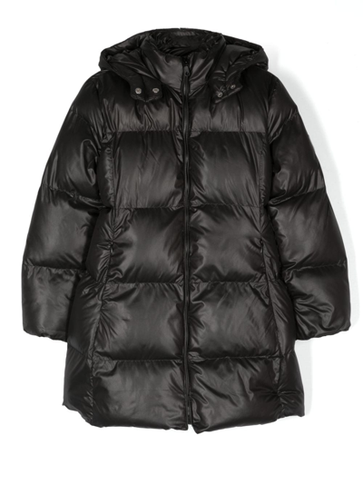 Monnalisa Kids' Padded Hooded Coat In Black