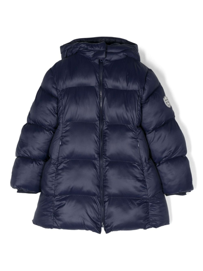 Monnalisa Kids' Padded Hooded Coat In Blue