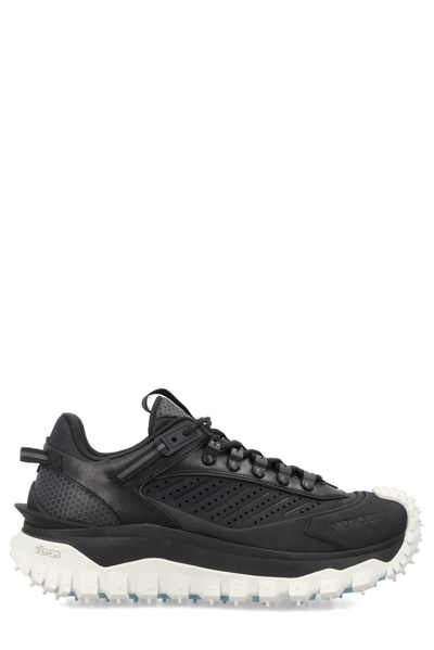 Moncler Trailgrip Gtx Leather Sneakers In Black
