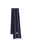 MONCLER MONCLER LOGO PATCH KNITTED SCARF