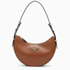 Prada Leather Shoulder Bag Women In Brown
