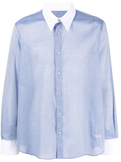 Wales Bonner Market Shirt In Blue White