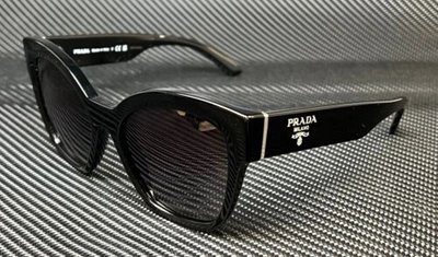 Pre-owned Prada Pr 17zs 1ab09s Black Grey Gradient Women's 54 Mm Sunglasses In Gray