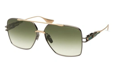 Pre-owned Dita Grand Emperik Dts159-a-03 Brushed Gold Green Gradient Sunglasses Authentic