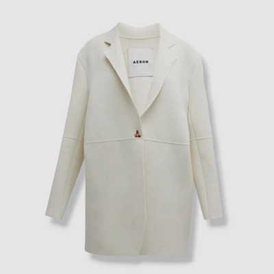 Pre-owned Aeron $915  Women's Beige Mercedes Cutaway Blazer Coat Jacket Size L