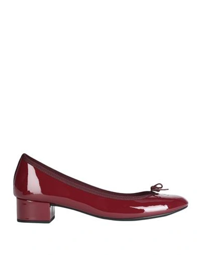 Repetto Camille Balgom Woman Pumps Burgundy Size 9.5 Calfskin In Red