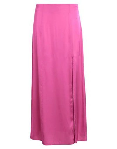 Max & Co . Woman Maxi Skirt Fuchsia Size 6 Viscose In Pink
