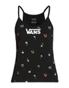 Vans Woman Tank Top Black Size S Cotton, Elastane In Black