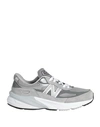 New Balance Grey Low Top Sneakers With Logo Detail In Suede And Tech Fabric Man In Grey